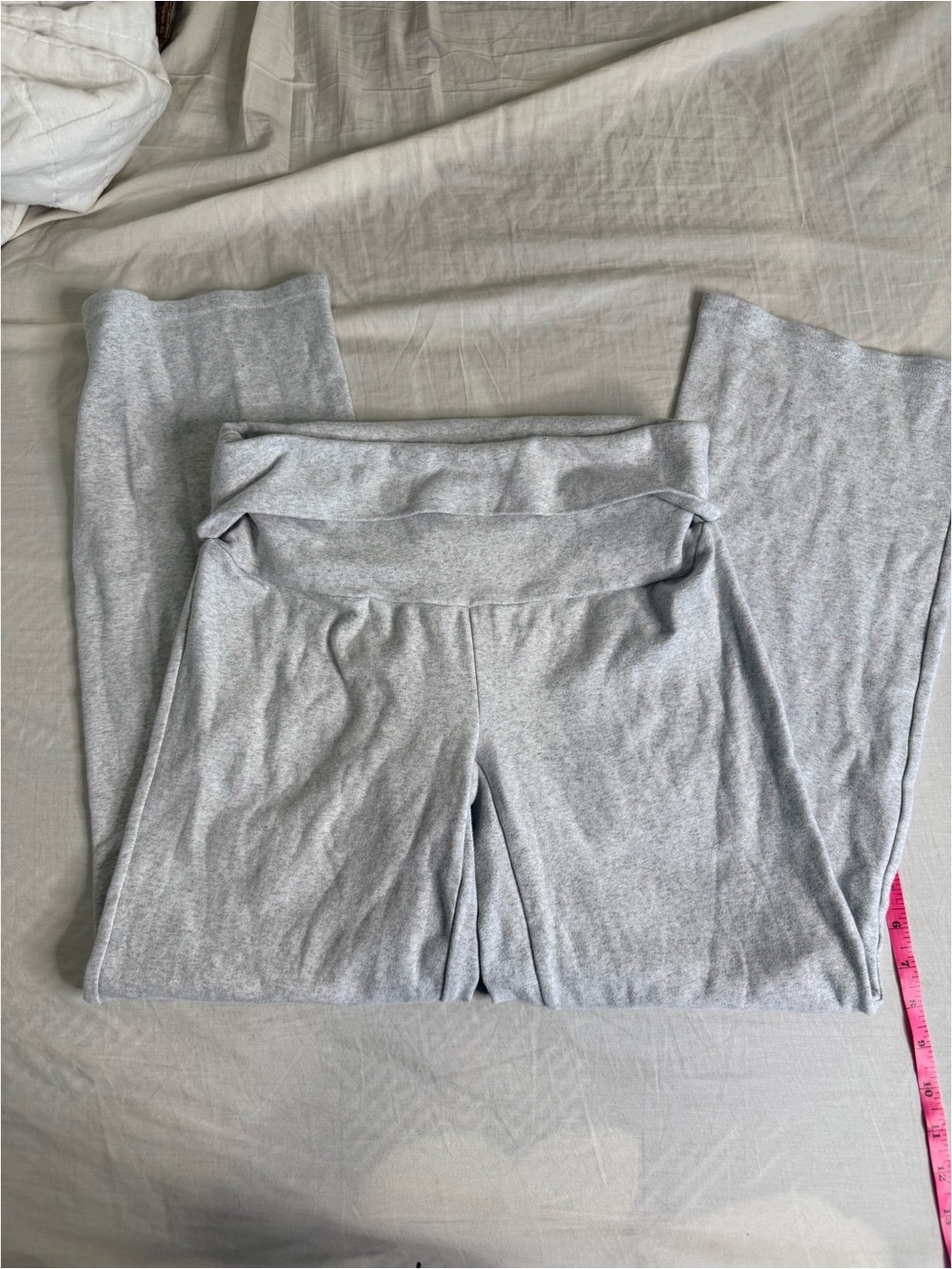 Soft Fold-Over Waist Gray Lounge Pants